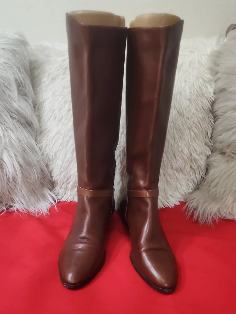 Etienne Aigner Brown Leather Knee High Boots